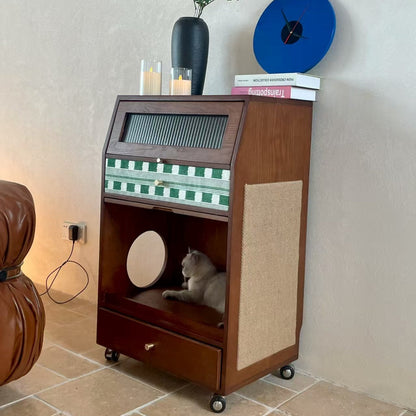 Living room, pet sharing, household use, movable cat bed, dining cabinet, antique style storage cabinet