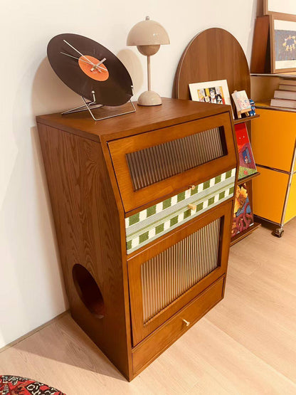Living room, pet sharing, household use, movable cat bed, dining cabinet, antique style storage cabinet