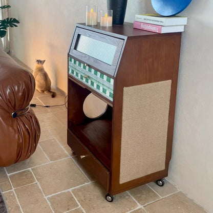 Living room, pet sharing, household use, movable cat bed, dining cabinet, antique style storage cabinet