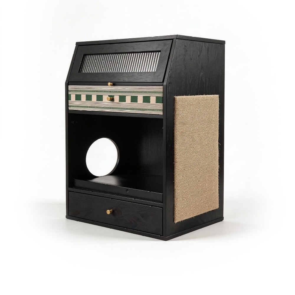 Wooden Cat Feeder Cabine···